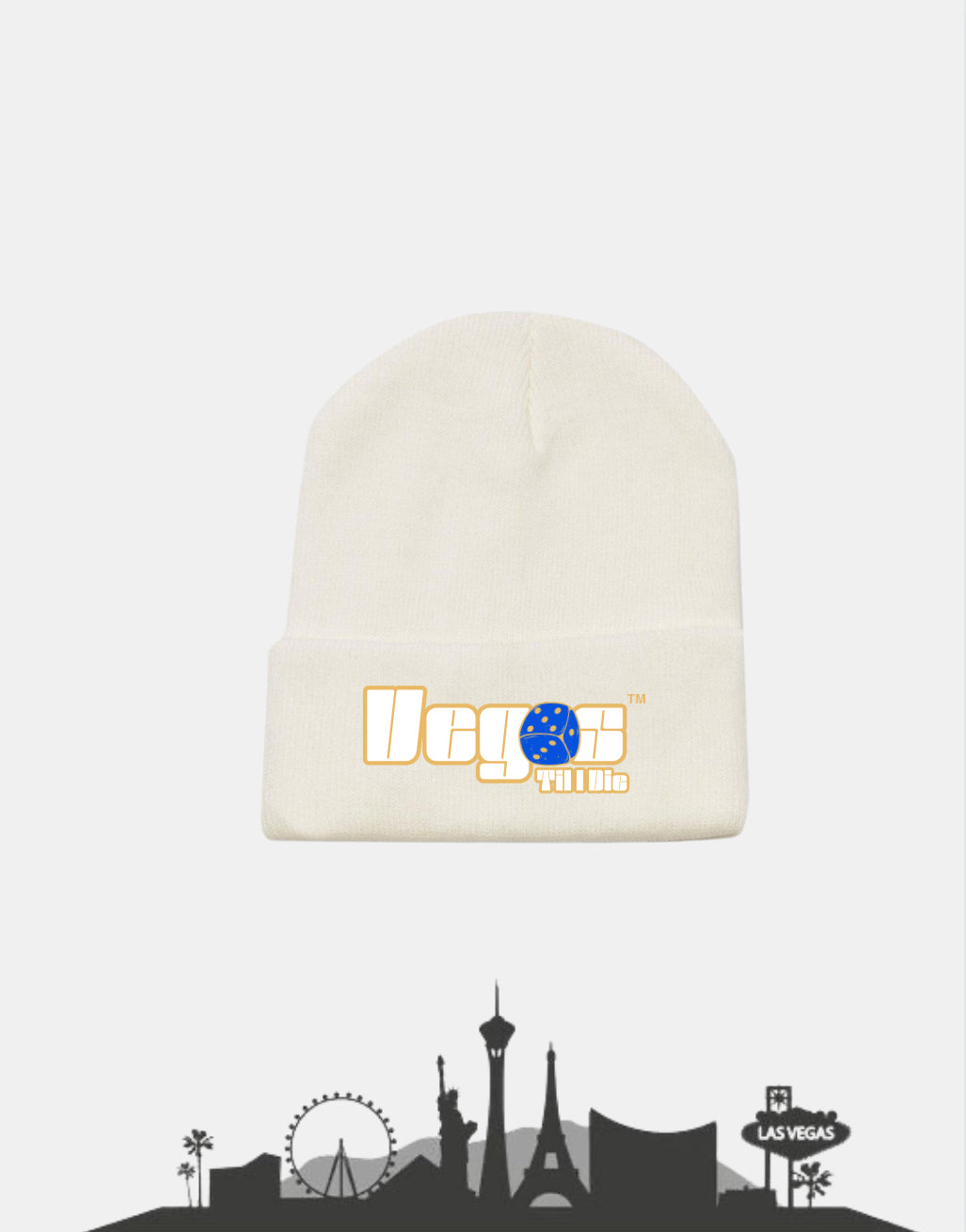 Vegas Til I Die™ - ‘Gold Rush Bleu’ Satin Lined Beanie