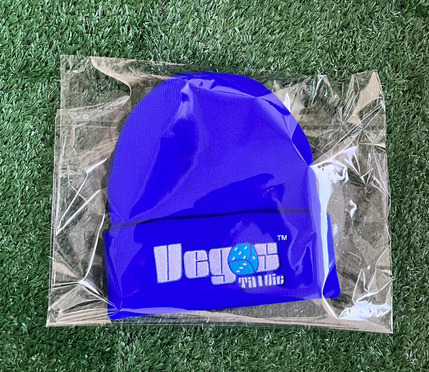 Vegas Til I Die™- ‘Sapphire Turq’ Satin Lined Beanie