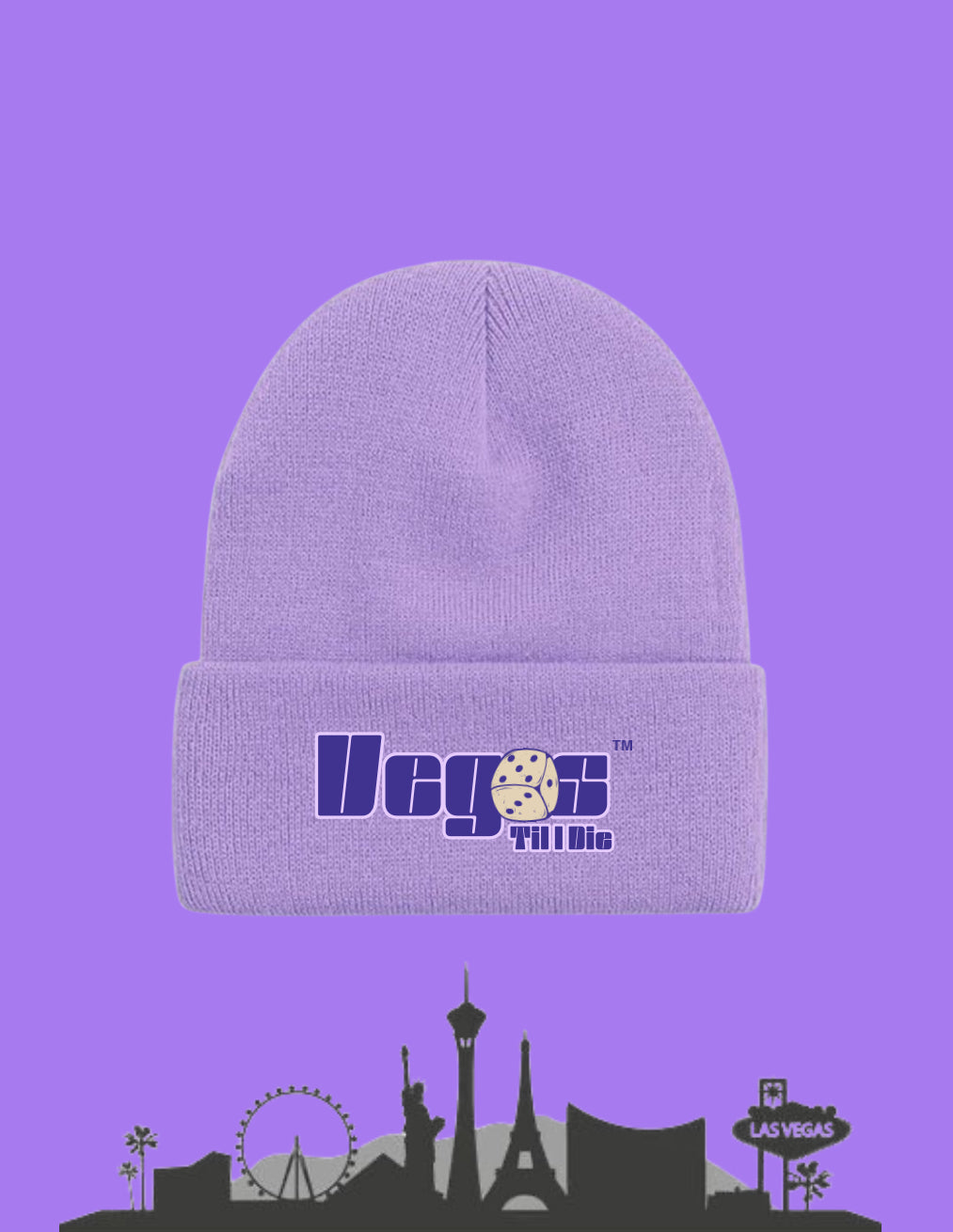 Vegas Til I Die™ - ‘Chandelier & Mocha’ Satin Lined Beanie