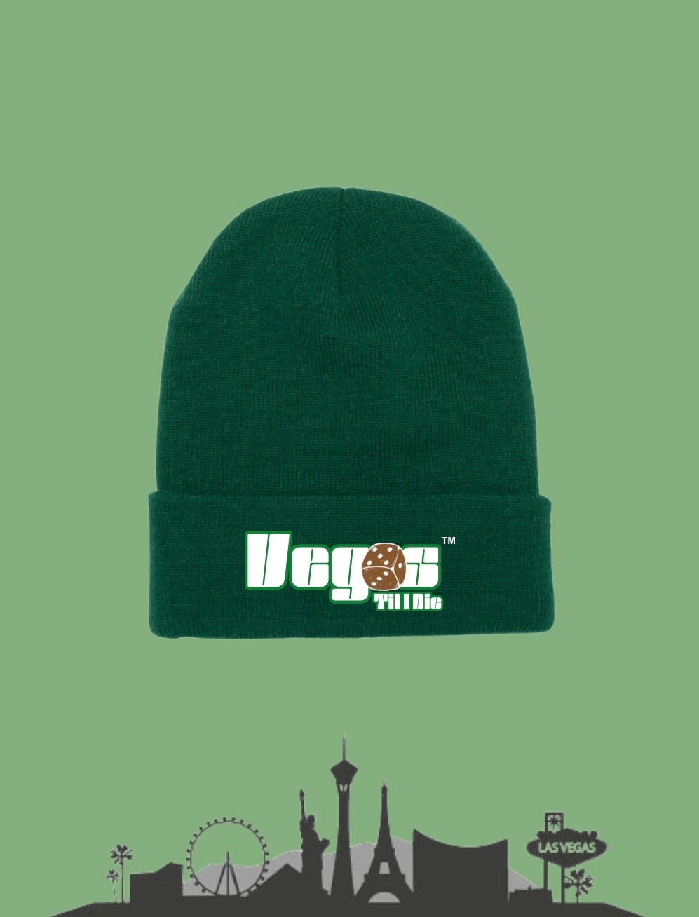 Vegas Til I Die™ - ‘Rancho Green & Brown’ Beanie