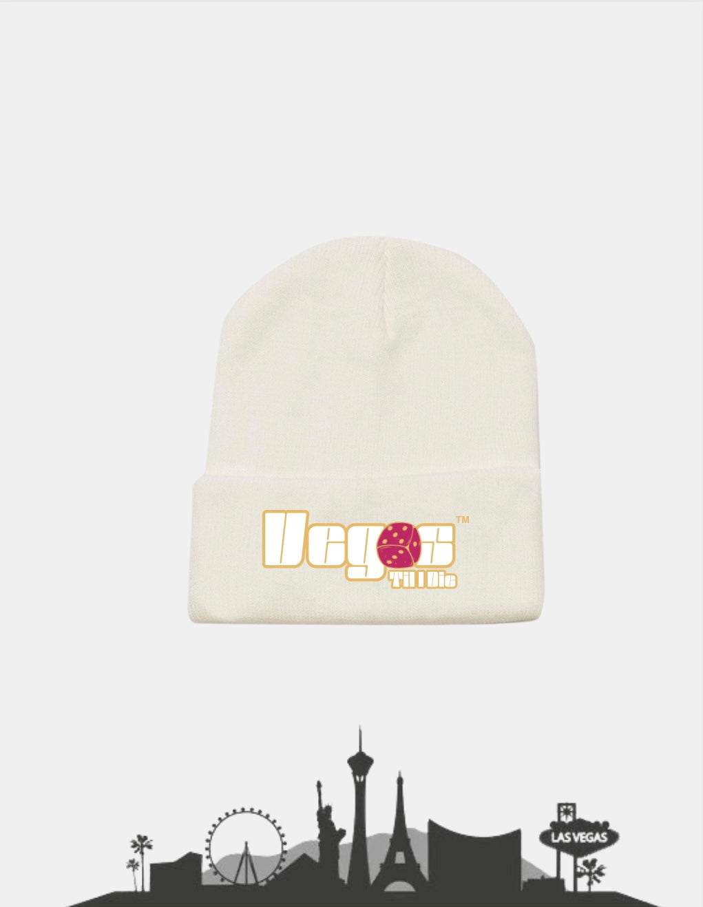 Vegas Til I Die™ - ‘Gold Rush Maroon’ Satin Lined Beanie