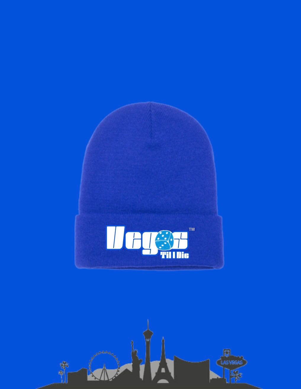 Vegas Til I Die™- ‘Sapphire Turq’ Satin Lined Beanie