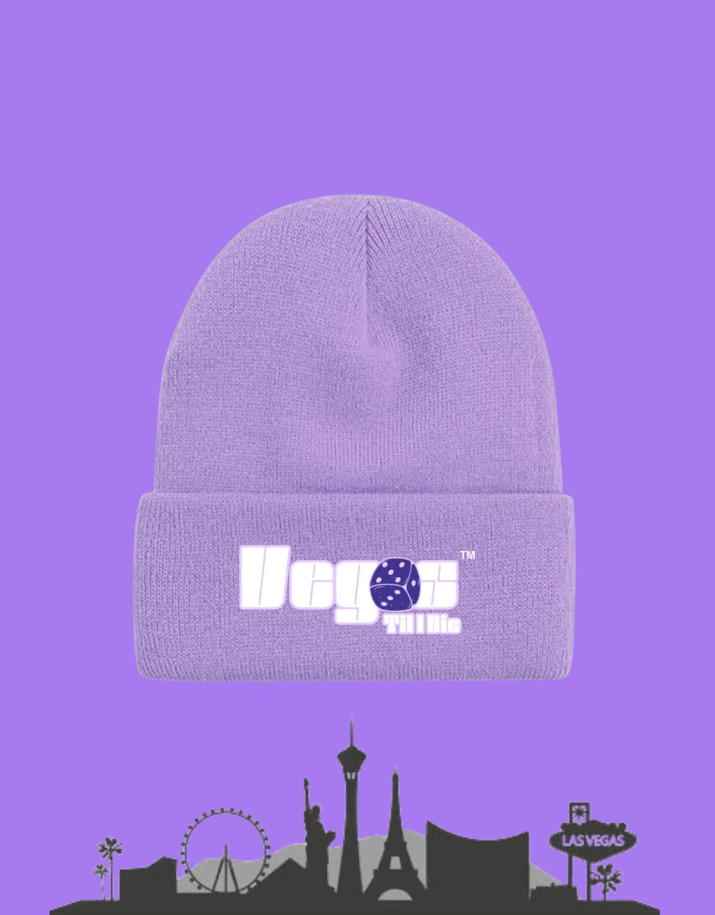 Vegas Til I Die™ - ‘Chandelier Purp’ Satin Lined Beanie