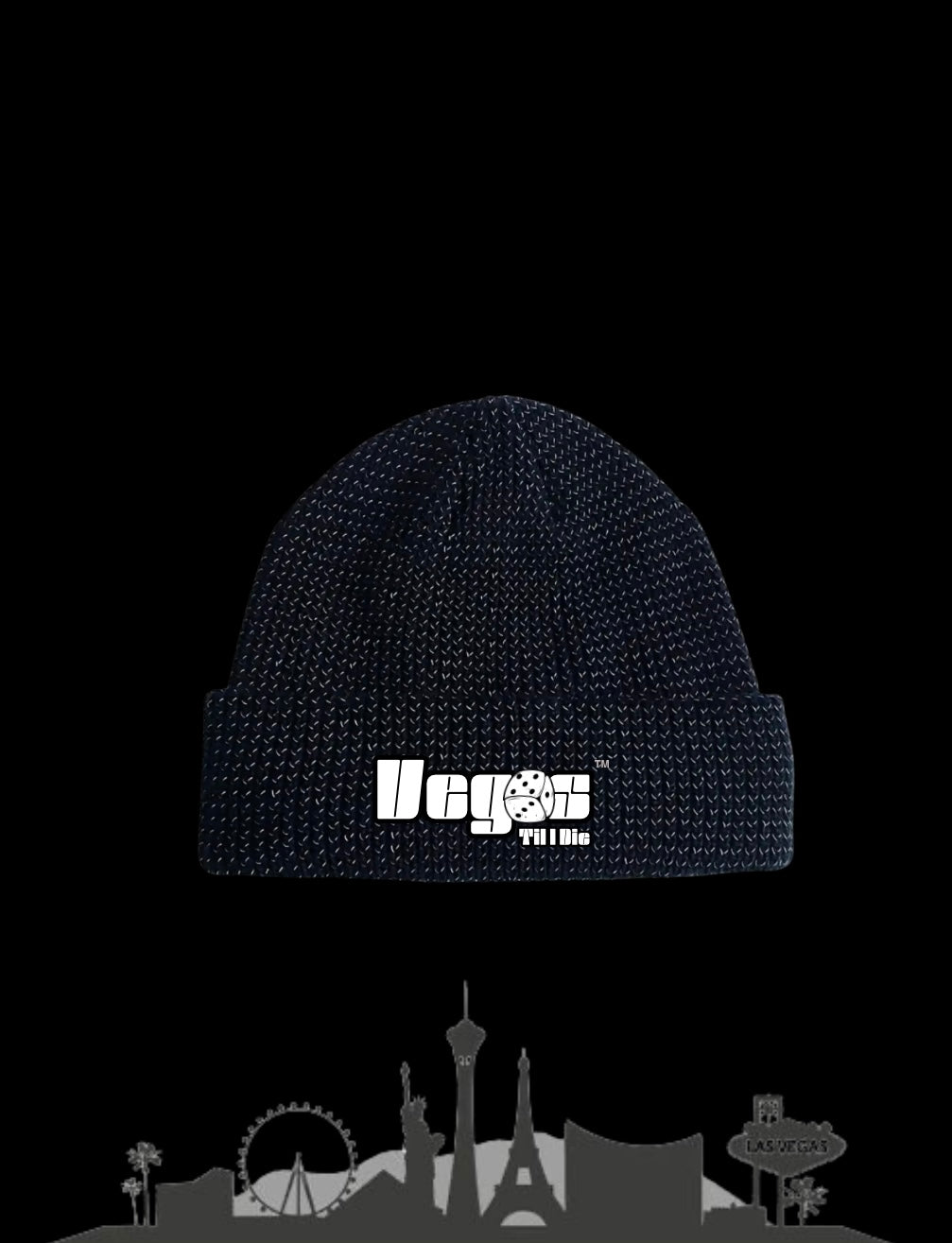 Vegas Til I Die™ - ‘City Glow’ Reflective Knit Beanie