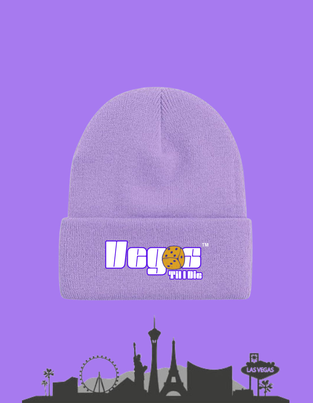 Vegas Til I Die™ - ‘Chandelier & Gold’ Satin Lined Beanie