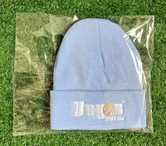 Vegas Til I Die™ - ‘Powder Blue & Mocha’ Satin Lined Beanie