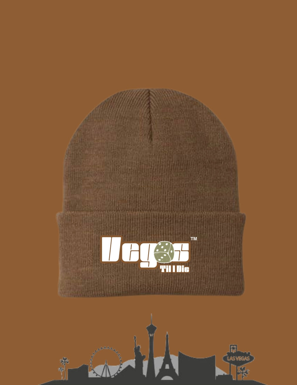 Vegas Til I Die™ - ‘Ginger & Olive’ Satin Lined Beanie