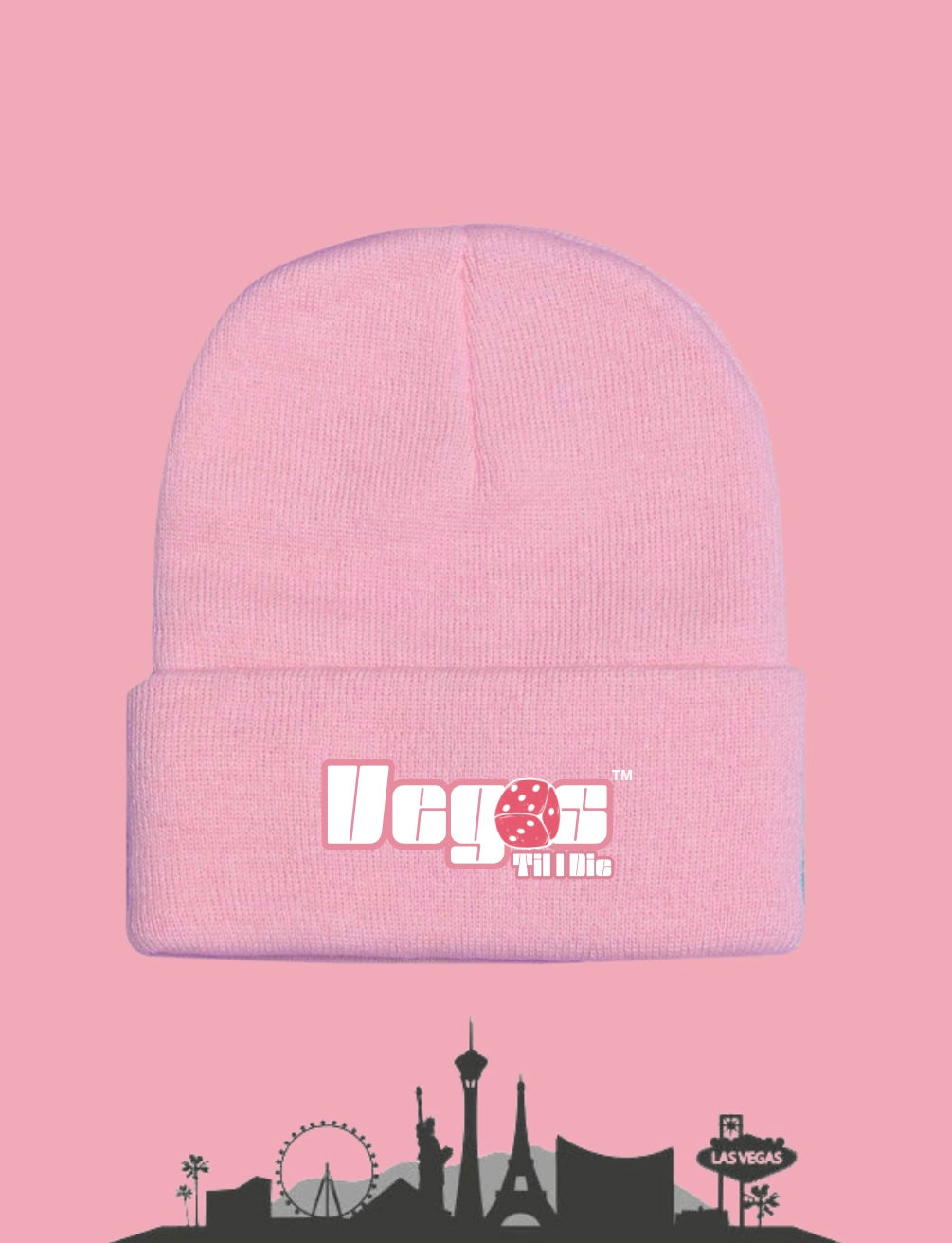 Vegas Til I Die™ - ‘Flamingo’ Satin Lined Beanie