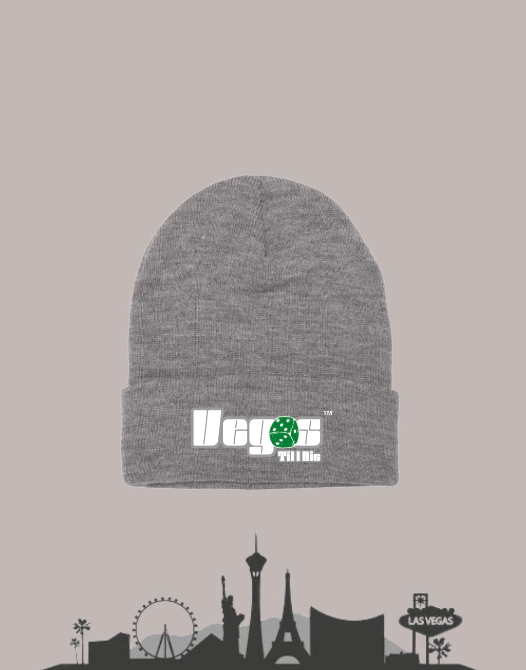 Vegas Til I Die™ - ‘Grey & Emerald’ Beanie